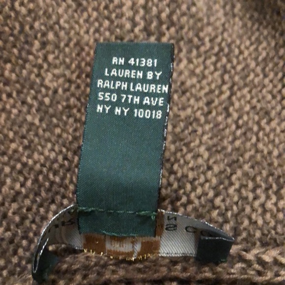 Ralph Lauren Brown Cotton Cowl Neck Sweater Small - Picture 10 of 11